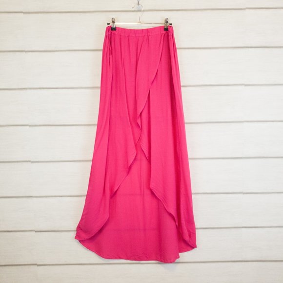 Chelsea Sky Tulip Pull On Maxi Skirt Large Pink - Picture 2 of 7